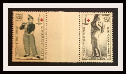 France B374-B375 Mint Never Hinged Gutter Pair