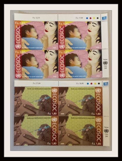 UN Geneva Scott # 503-504 Mint Never Hinged Plate Block