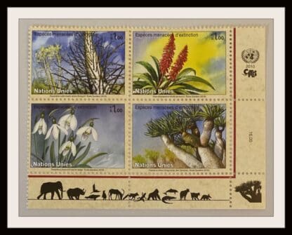 UN Geneva Scott # 516a Mint Never Hinged Plate Block