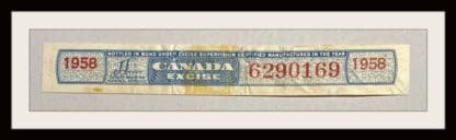 Canada # 1958 Distillers Alcohol Stamp Used