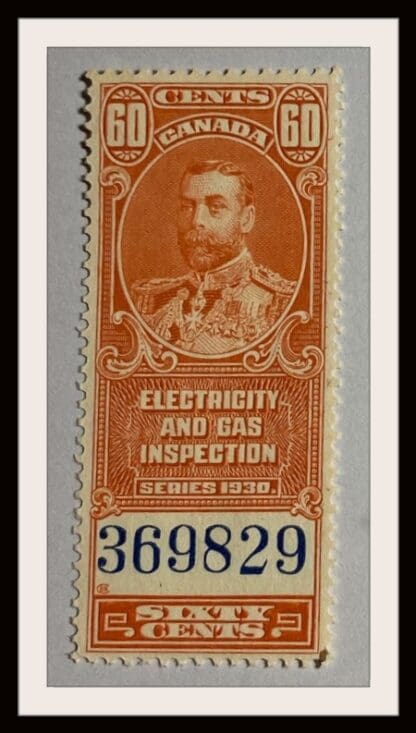 Canada # FEG2 Electric and Gas Stamp Series 1930 Mint NO GUM