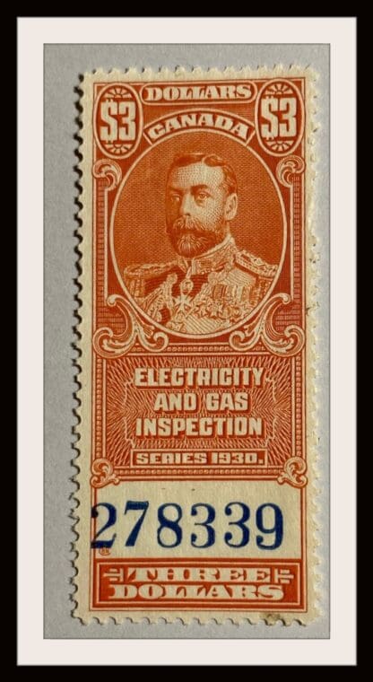 Canada # FEG6 Electric and Gas Stamp Series 1930 Mint NO GUM