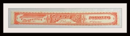 Canada # Toronto Series 1880 Cigarette Tax Stamp Mint NO GUM