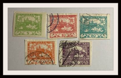 Czechoslovakia Scott #2-4/6-7 Used