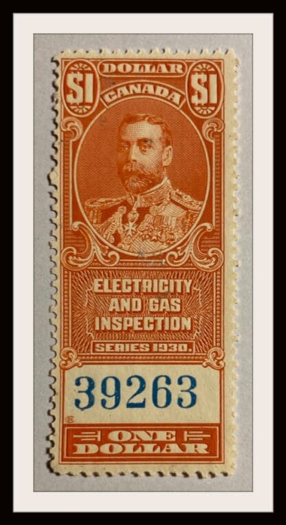 Canada # FEG4 Electric and Gas Stamp Series 1930 Mint NO GUM