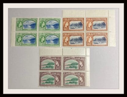 Trinidad and Tobago  Scott #72-74 Mint Never Hinged Blocks of 4