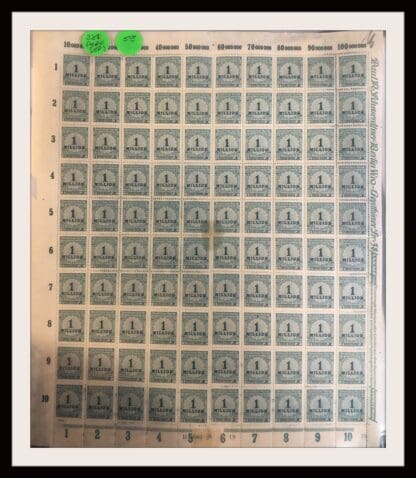 Germany Scott # 281 Mint Never Hinged Sheet