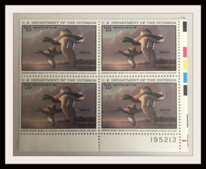 Scott # RW 62 Mint Never Hinged Plate Block