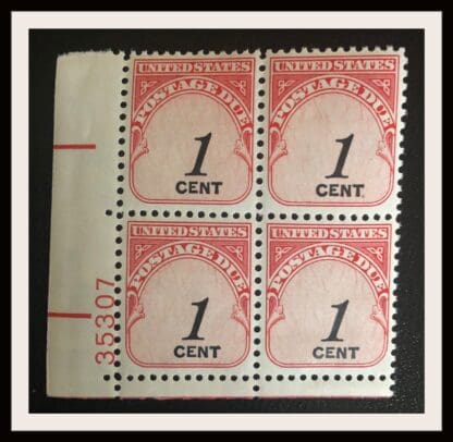 Scott # J89 Mint Never Hinged Plate Block