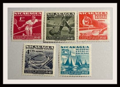 Nicaragua Scott # C296-C300 Mint Hinged