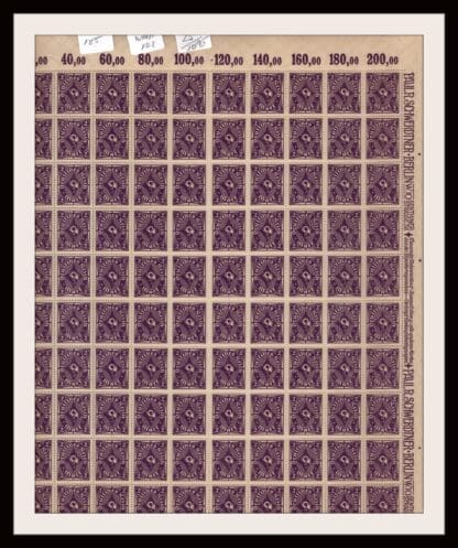 Germany Scott # 185 Mint Never Hinged Sheet