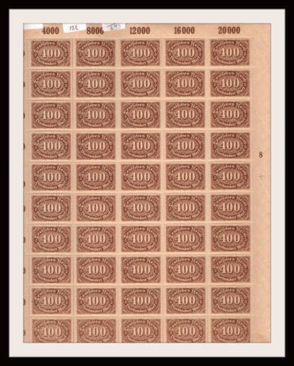 Germany Scott # 202 Mint Never Hinged Sheet