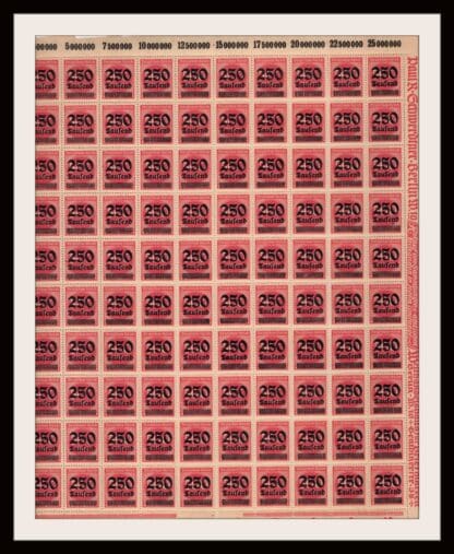 Germany Scott # 259 Mint Never Hinged Sheet