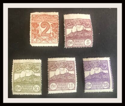 San Marino Scott # 41/44/47/49/55 Mint Hinged