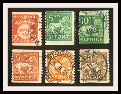 Sweden Scott #115-118/120-121 Used