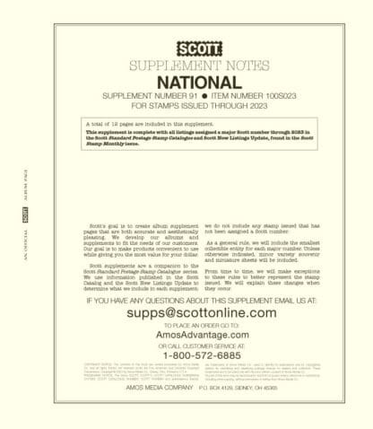 Scott National 2023 US Supplements