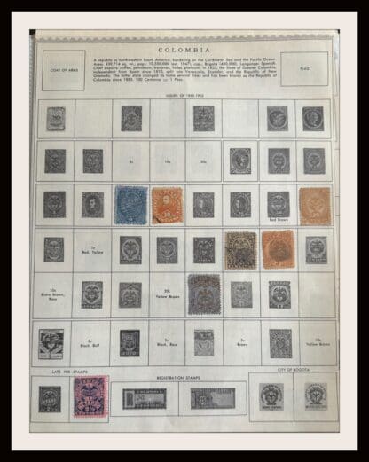 Columbia, Populated Accumulation of Stamps