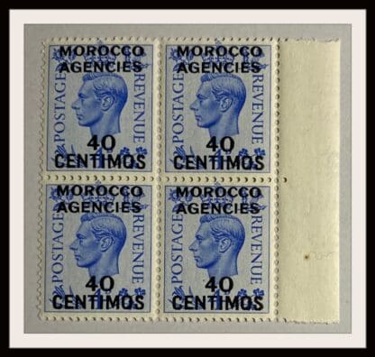 Great Britain Offices Morocco Scott # 103 Mint Never Hinged Block of 4