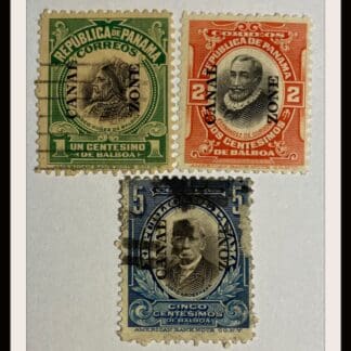 Canal Zone Scott # 55-57 Used