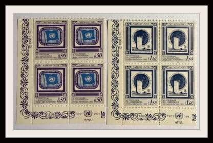 UN Geneva Scott # 207-208 Mint Never Hinged Plate Block