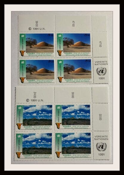 UN Vienna Scott 114-115 Mint Never Hinged Plate Block