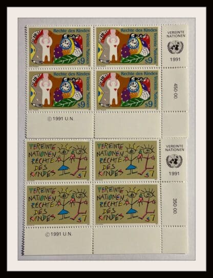 UN Vienna Scott # 117-118 Mint Never Hinged Plate Block