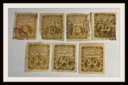 Czechoslovakia Scott # J1-J3/J5-J8 Used