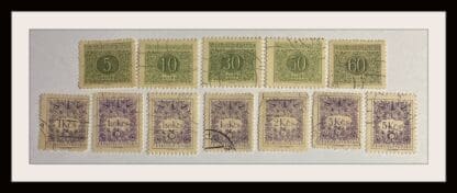 Czechoslovakia Scott # J82-J86/J88-J94 Used