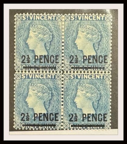 St. Vincent Scott # 56a Mint Hinged Block of 4