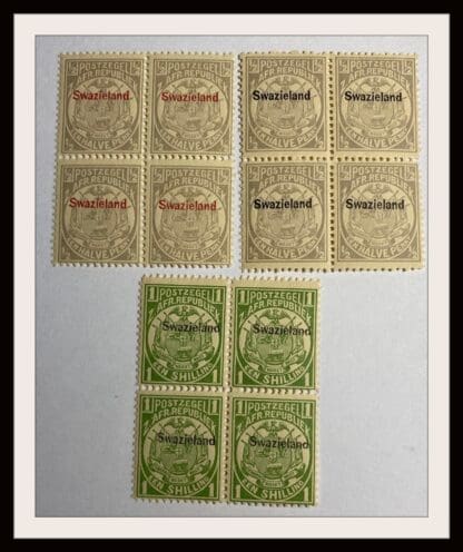 Swaziland Scott # 1/5/9 Mint Never Hinged Blocks
