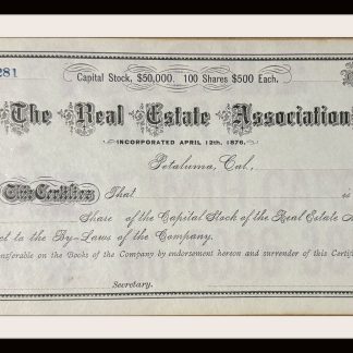 Real Estate Association Unused Stock