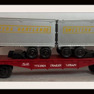 Lionel Western Maryland Flat Car with Trailers # 6-19404 Grades an 8